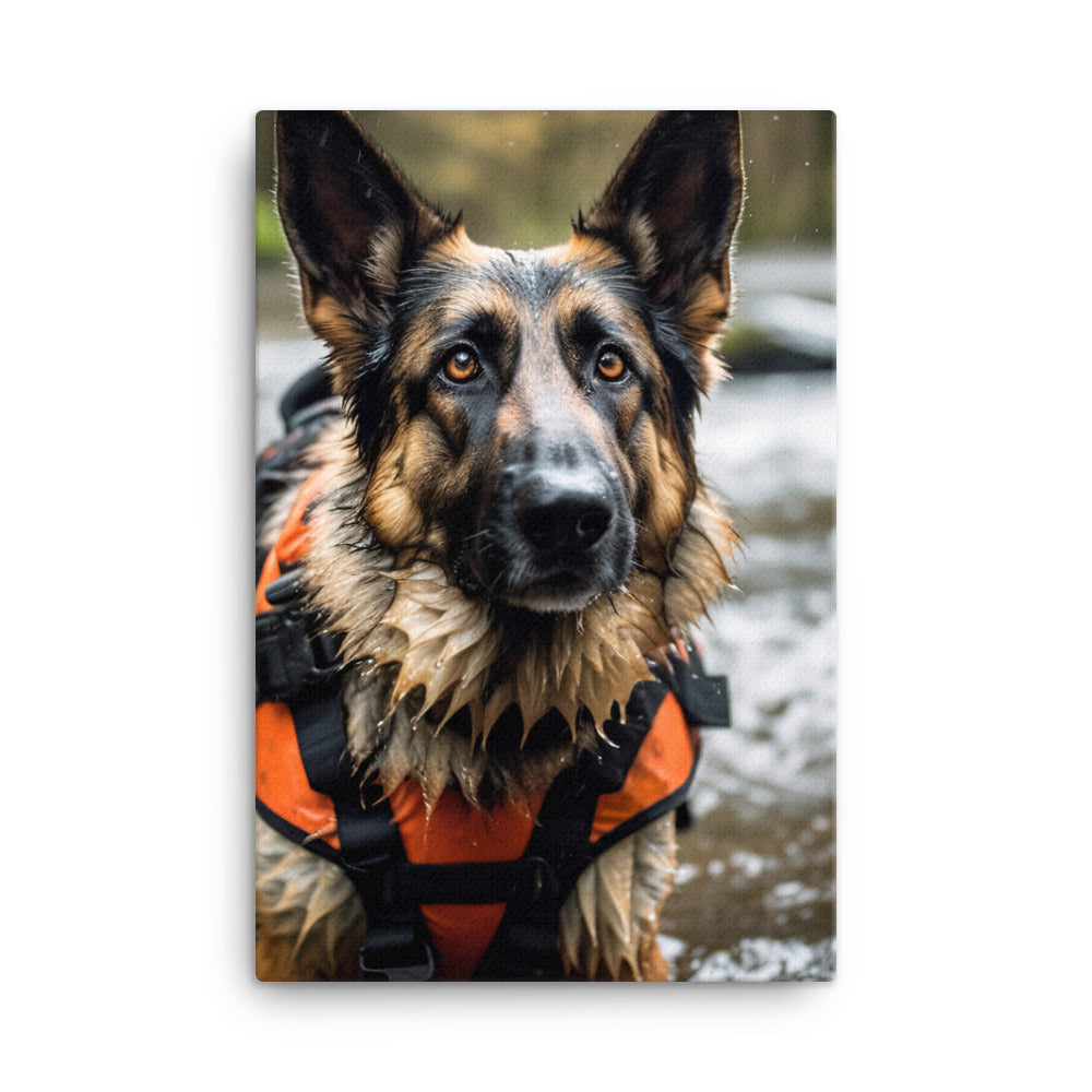 German Shepherd Canvas - PosterfyAI.com