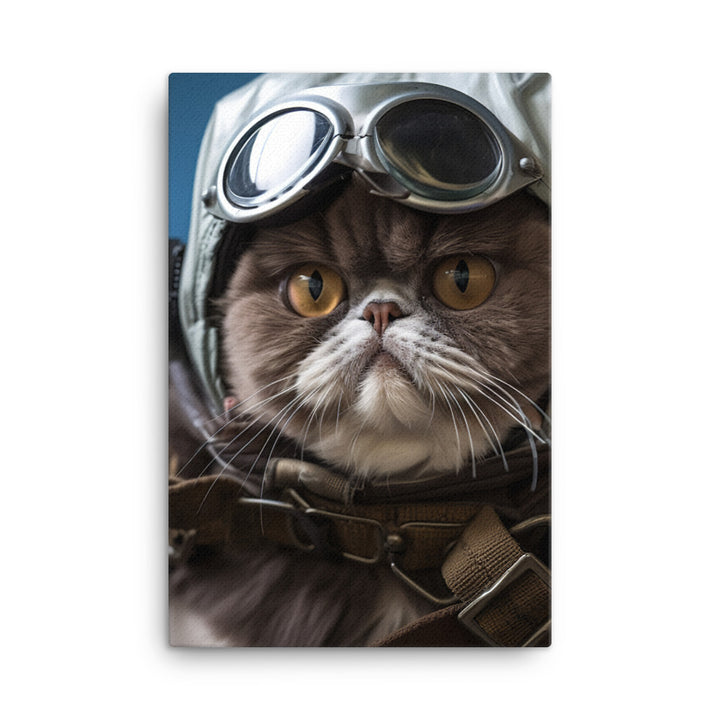 Exotic Shorthair Pilot Canvas - PosterfyAI.com