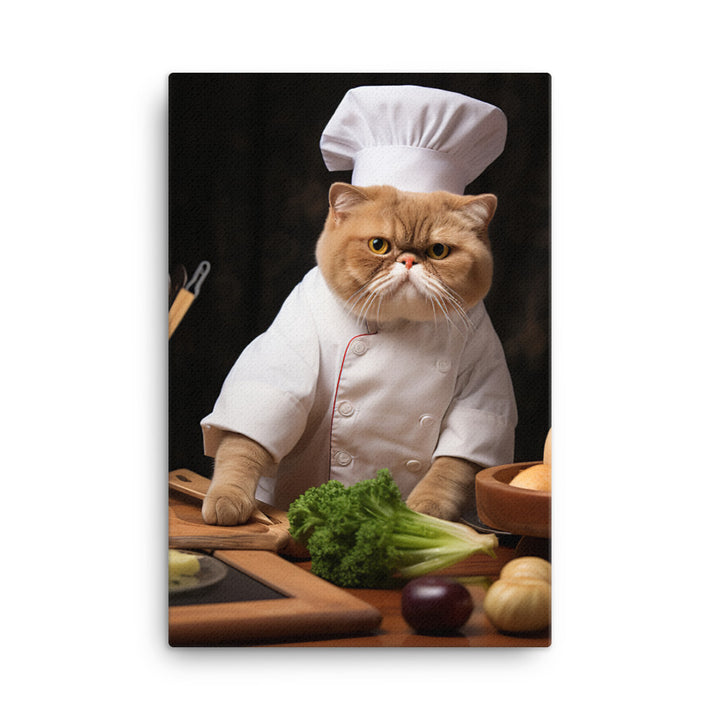 Exotic Shorthair Chef Canvas - PosterfyAI.com