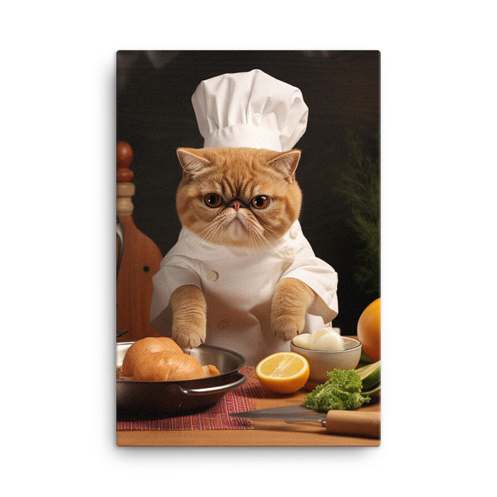 Exotic Shorthair Chef Canvas - PosterfyAI.com