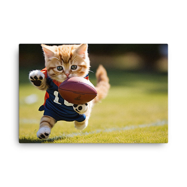 Exotic Shorthair Football Player Canvas - PosterfyAI.com
