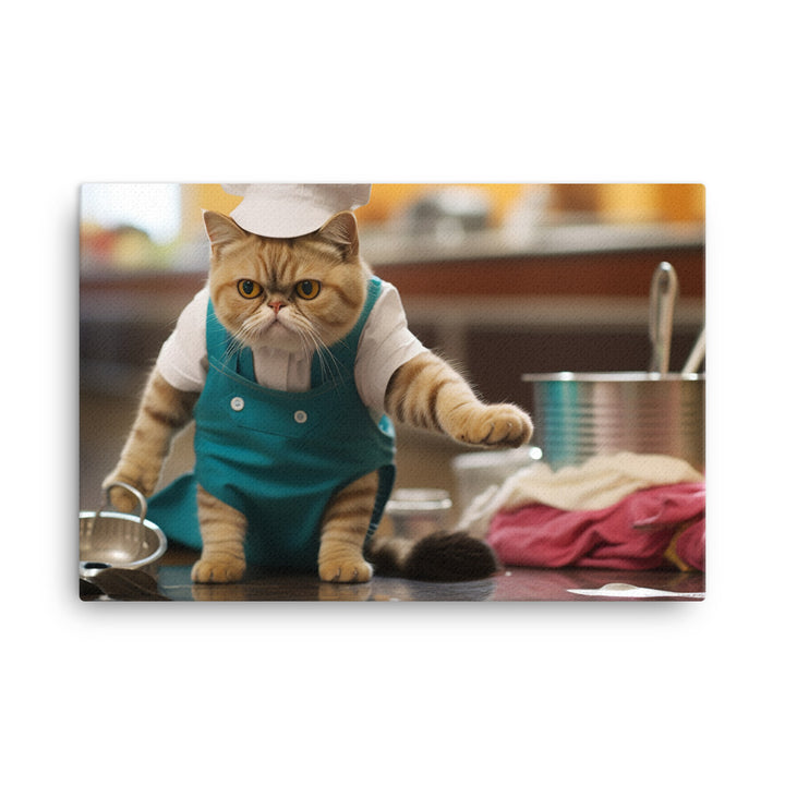 Exotic Shorthair Janitor Canvas - PosterfyAI.com