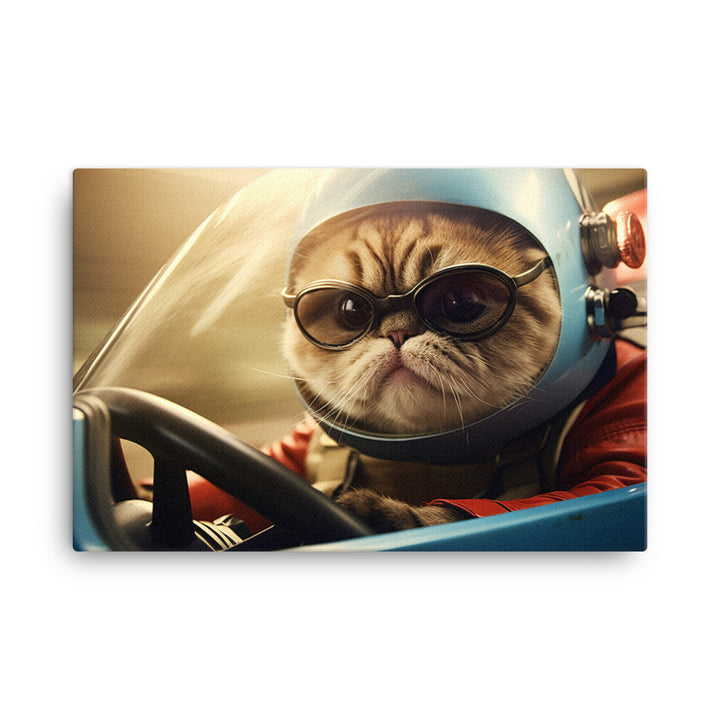 Exotic Shorthair Motorsport Athlete Canvas - PosterfyAI.com