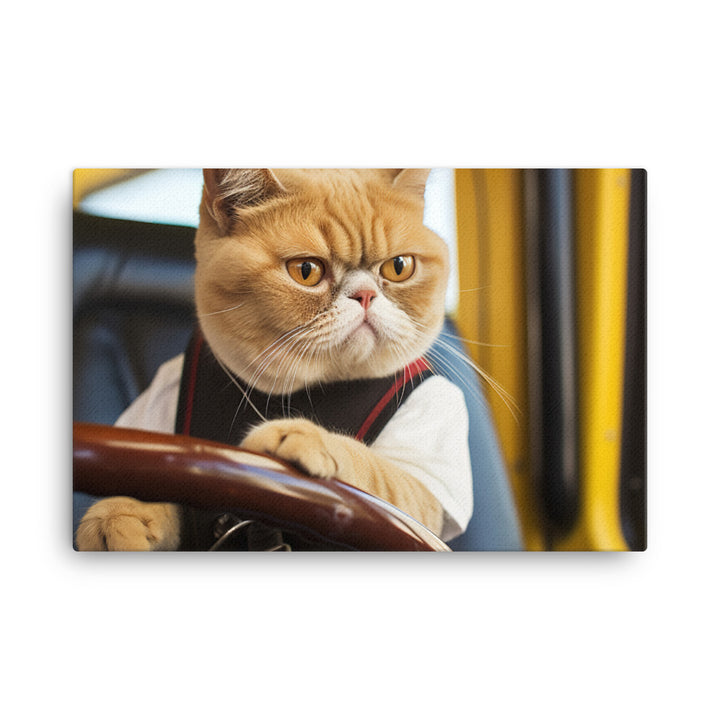 Exotic Shorthair Transit Operator Canvas - PosterfyAI.com