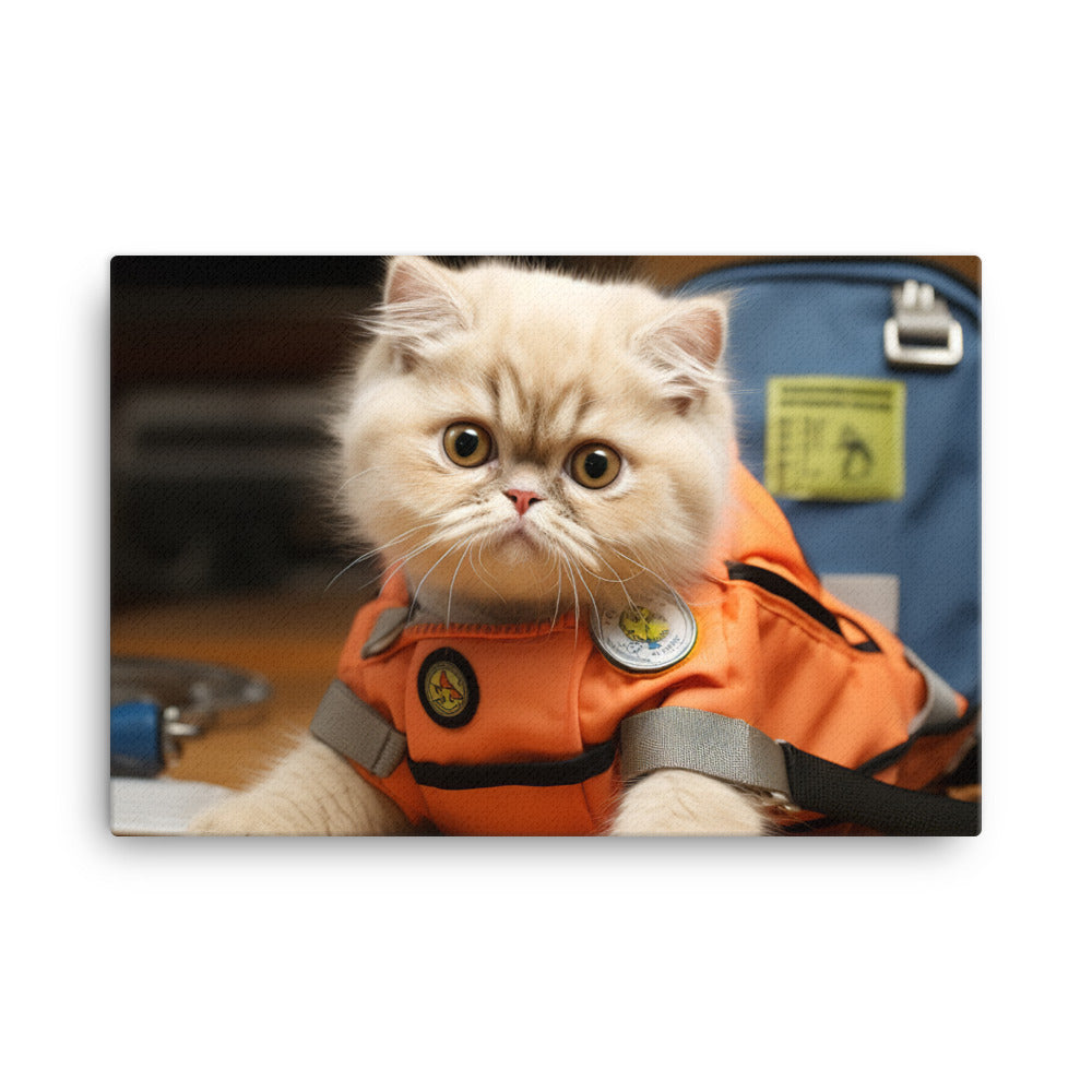 Exotic Shorthair Paramedic Canvas - PosterfyAI.com