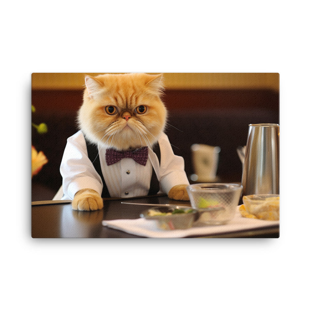 Exotic Shorthair Hotel Staff Canvas - PosterfyAI.com