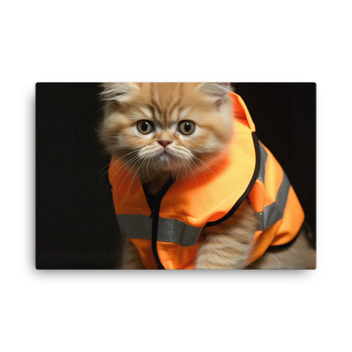 Exotic Shorthair Security Officer Canvas - PosterfyAI.com