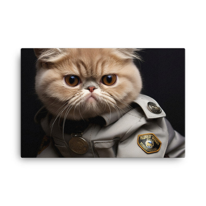 Exotic Shorthair Security Officer Canvas - PosterfyAI.com