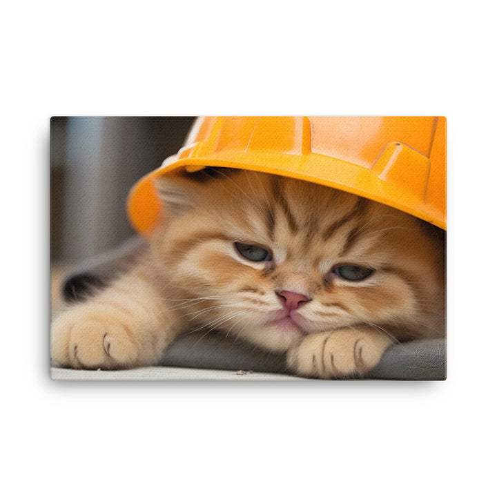 Exotic Shorthair Contractor Canvas - PosterfyAI.com