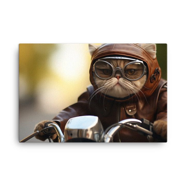 Exotic Shorthair Superbike Athlete Canvas - PosterfyAI.com