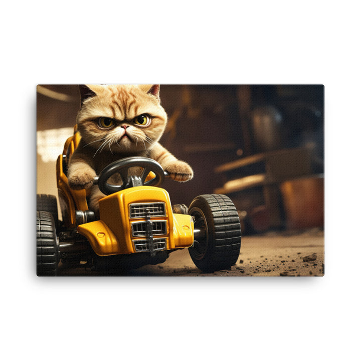 Exotic Shorthair Motorsport Athlete Canvas - PosterfyAI.com