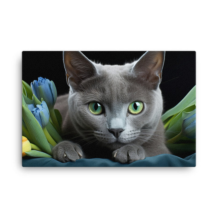 Russian Blue Canvas - PosterfyAI.com