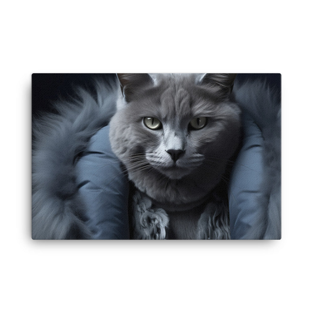 Russian Blue Canvas - PosterfyAI.com