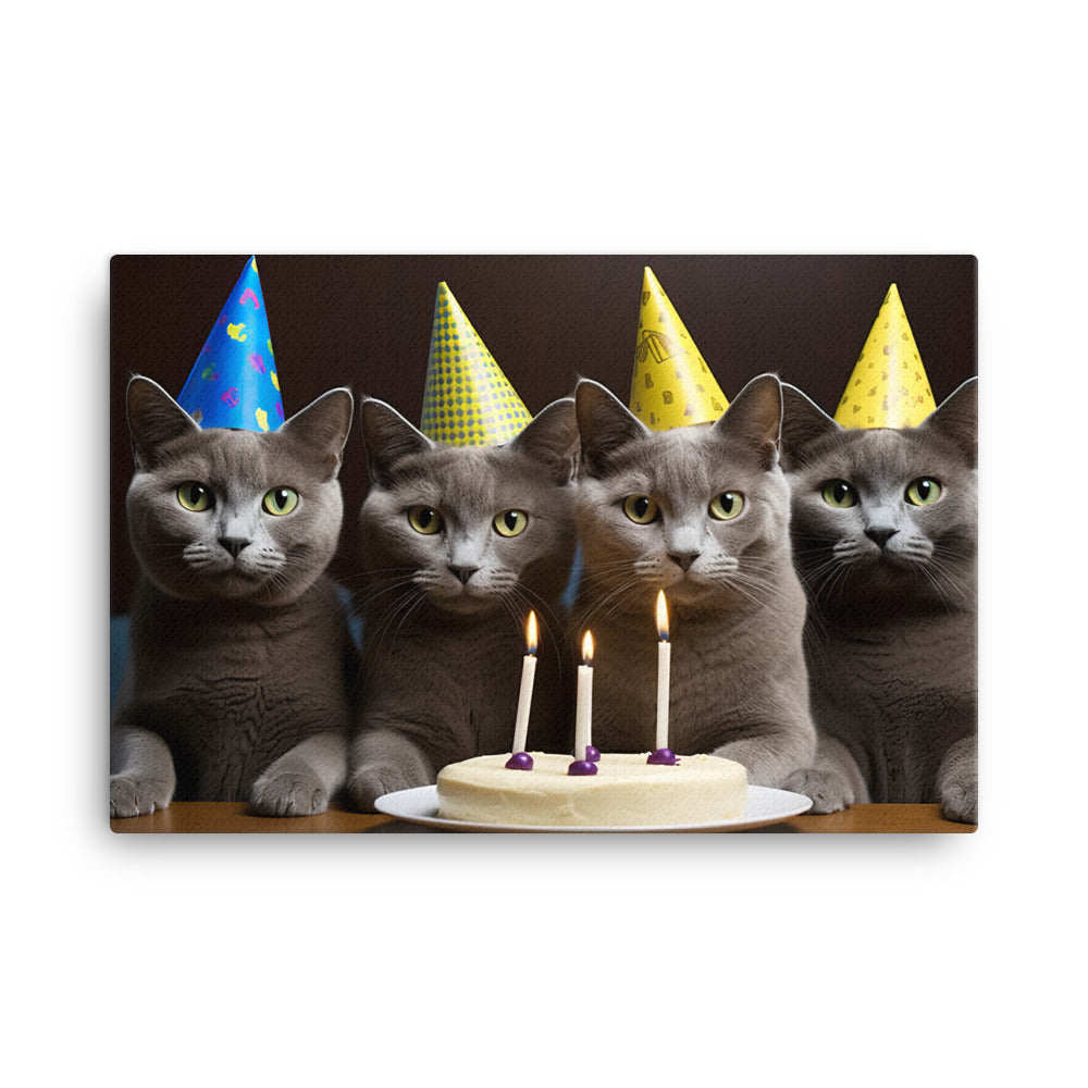 Russian Blue Canvas - PosterfyAI.com