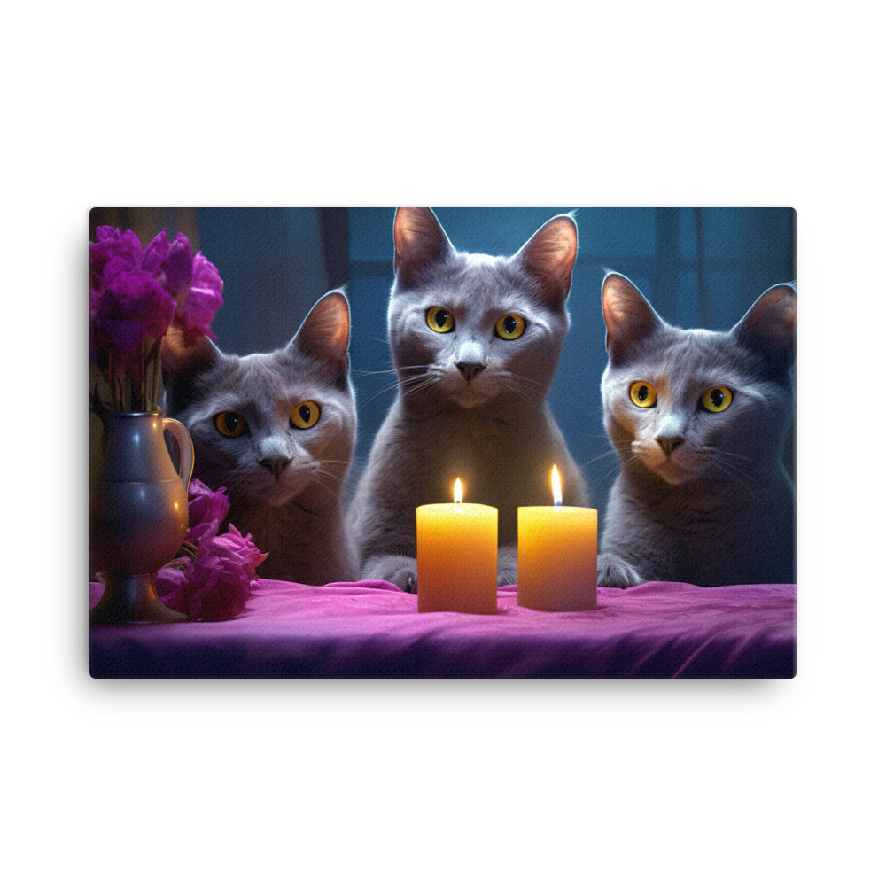 Russian Blue Canvas - PosterfyAI.com