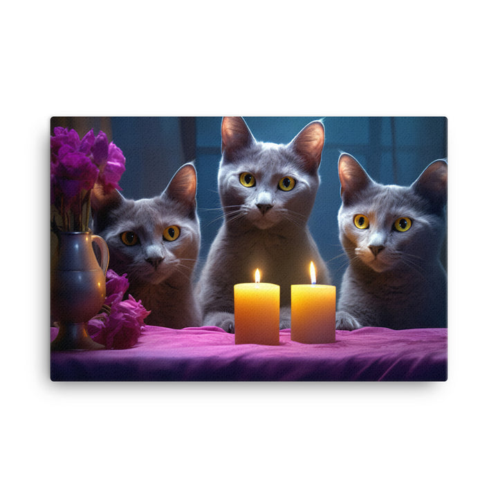 Russian Blue Canvas - PosterfyAI.com