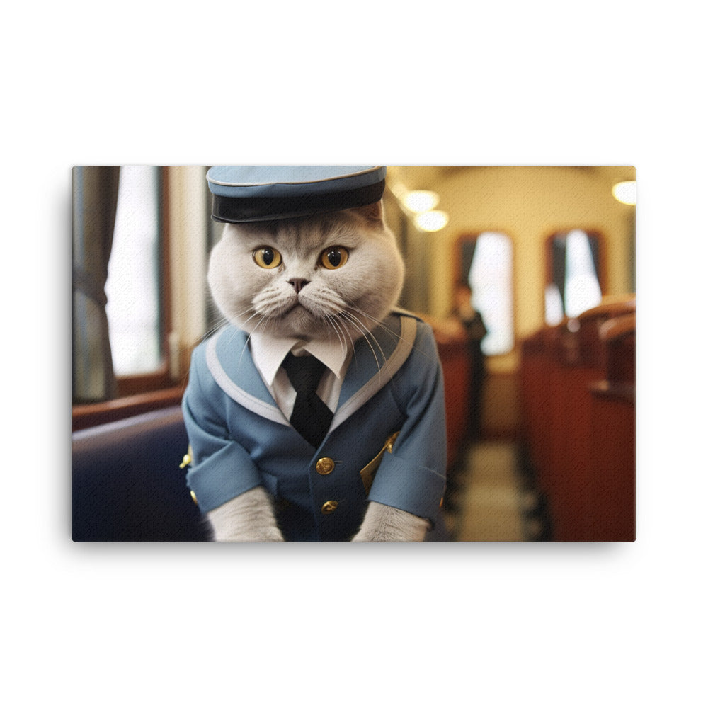 British Shorthair Transit Operator Canvas - PosterfyAI.com