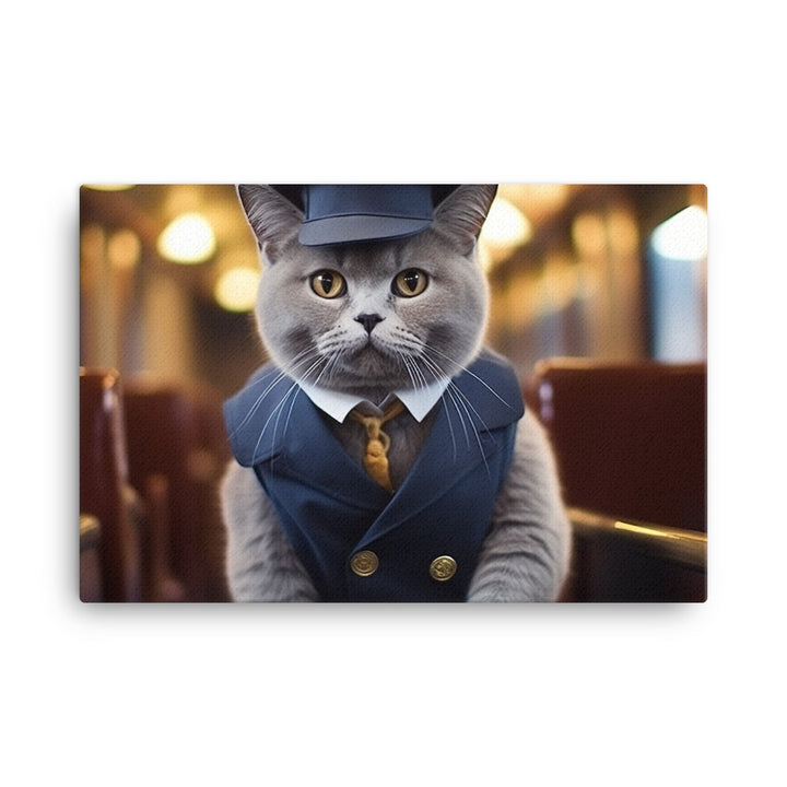 British Shorthair Transit Operator Canvas - PosterfyAI.com