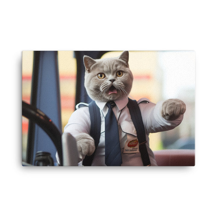 British Shorthair Transit Operator Canvas - PosterfyAI.com