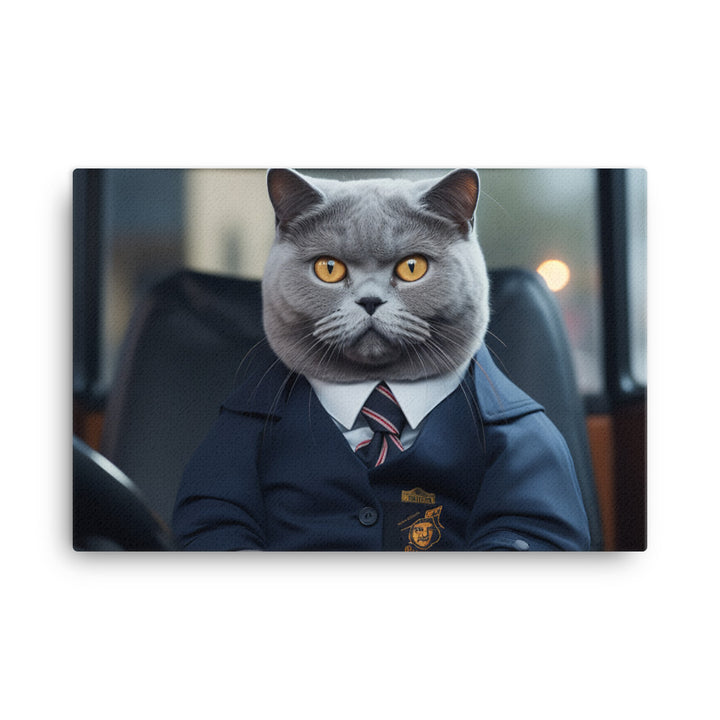 British Shorthair Transit Operator Canvas - PosterfyAI.com
