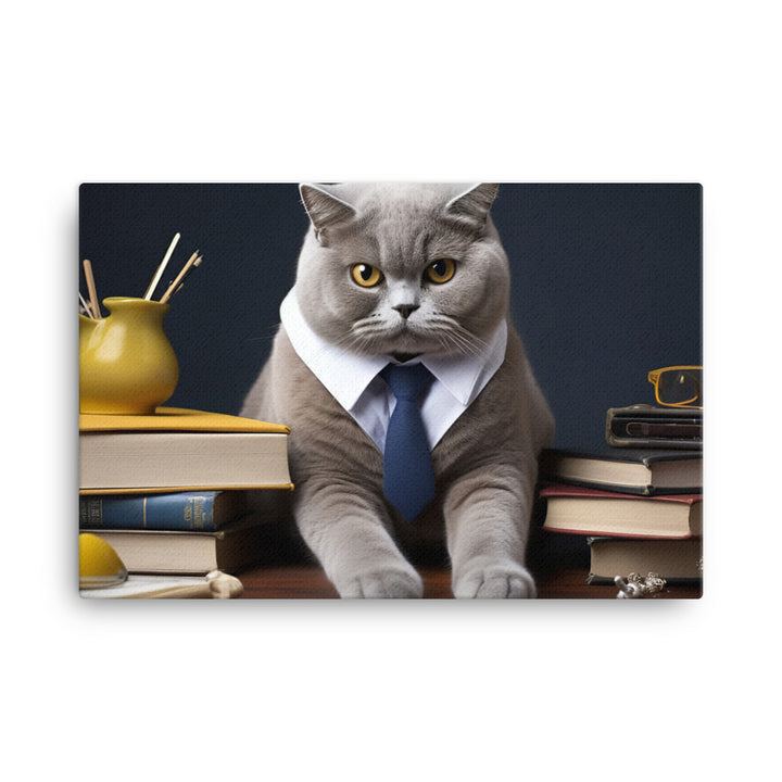 British Shorthair Student Canvas - PosterfyAI.com