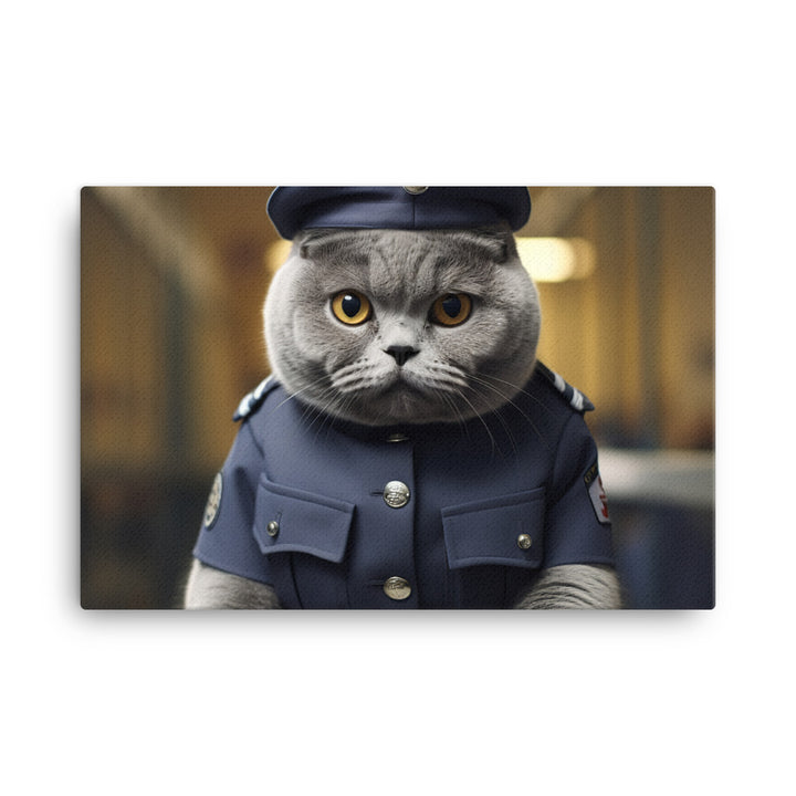 British Shorthair Prison Officer Canvas - PosterfyAI.com