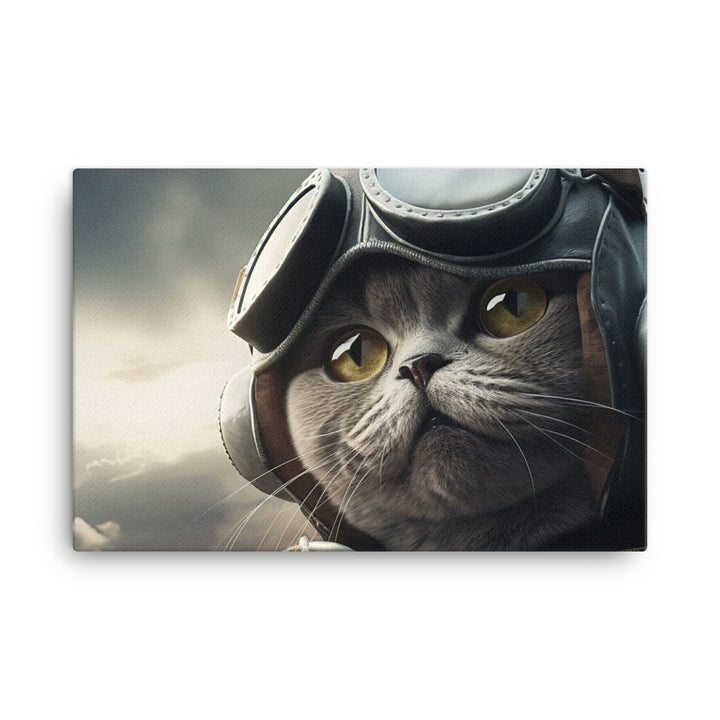 British Shorthair Pilot Canvas - PosterfyAI.com