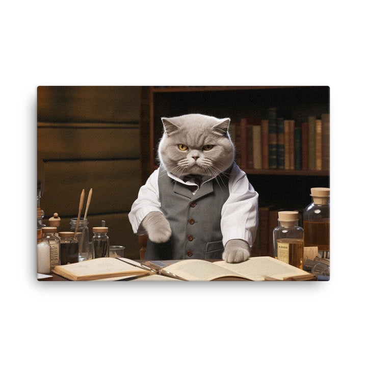British Shorthair Pharmacist Canvas - PosterfyAI.com