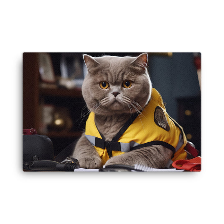 British Shorthair Paramedic Canvas - PosterfyAI.com