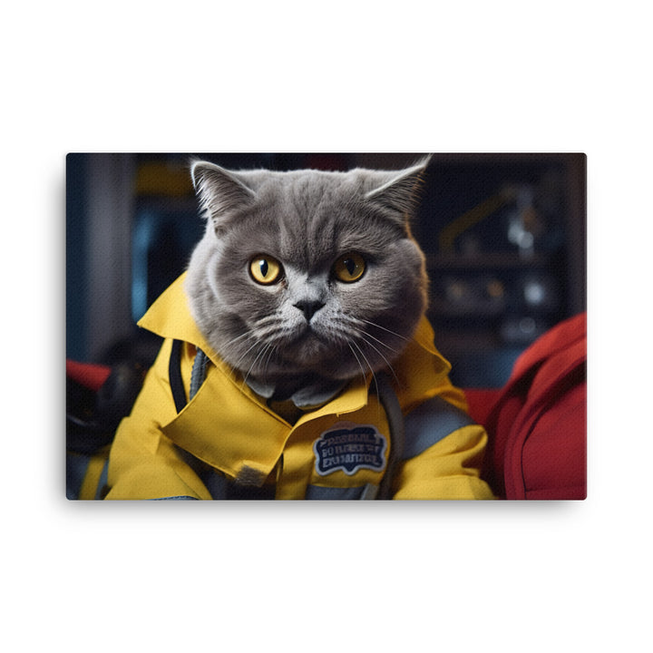 British Shorthair Paramedic Canvas - PosterfyAI.com