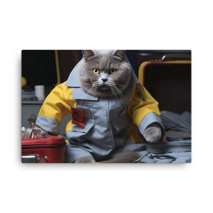 British Shorthair Paramedic Canvas - PosterfyAI.com