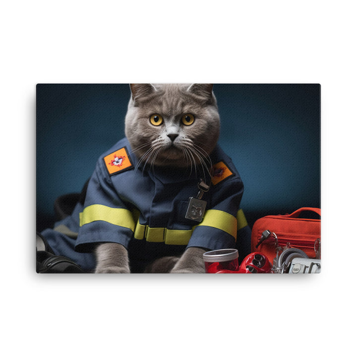 British Shorthair Paramedic Canvas - PosterfyAI.com