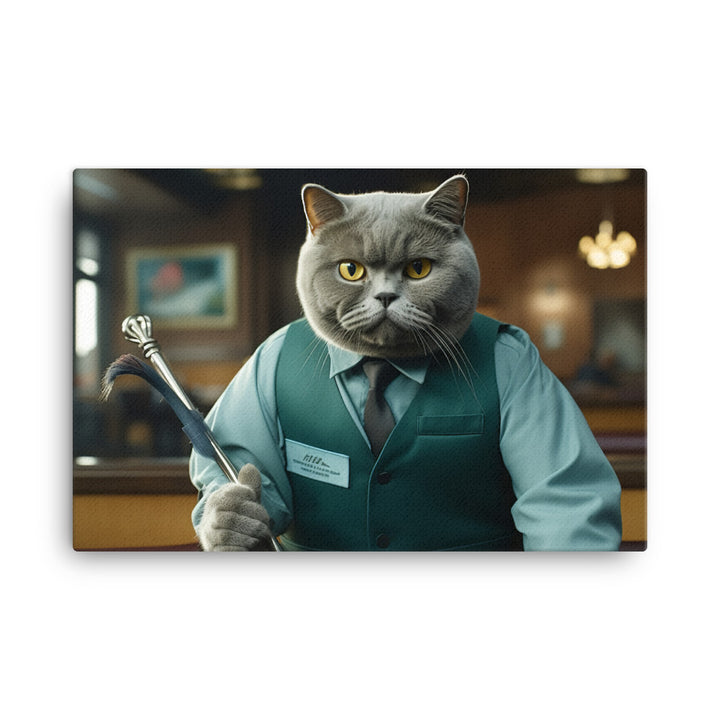British Shorthair Janitor Canvas - PosterfyAI.com