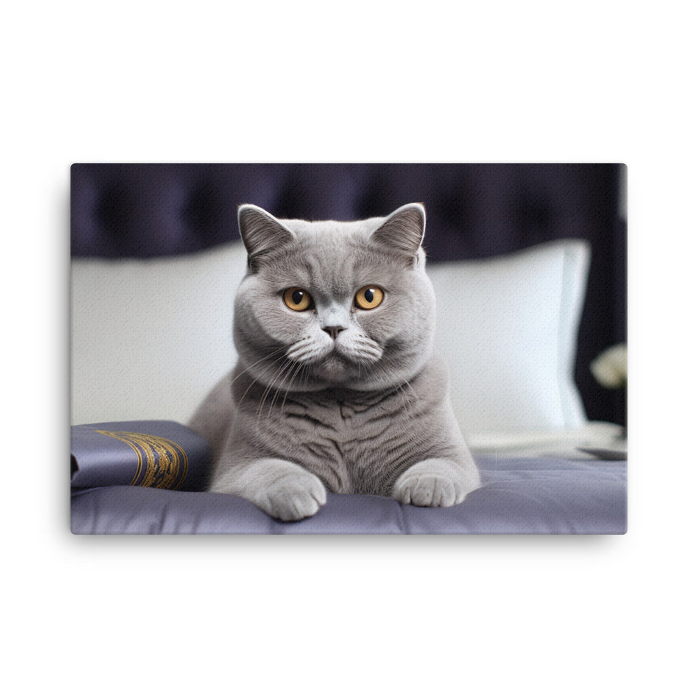 British Shorthair Hotel Staff Canvas - PosterfyAI.com