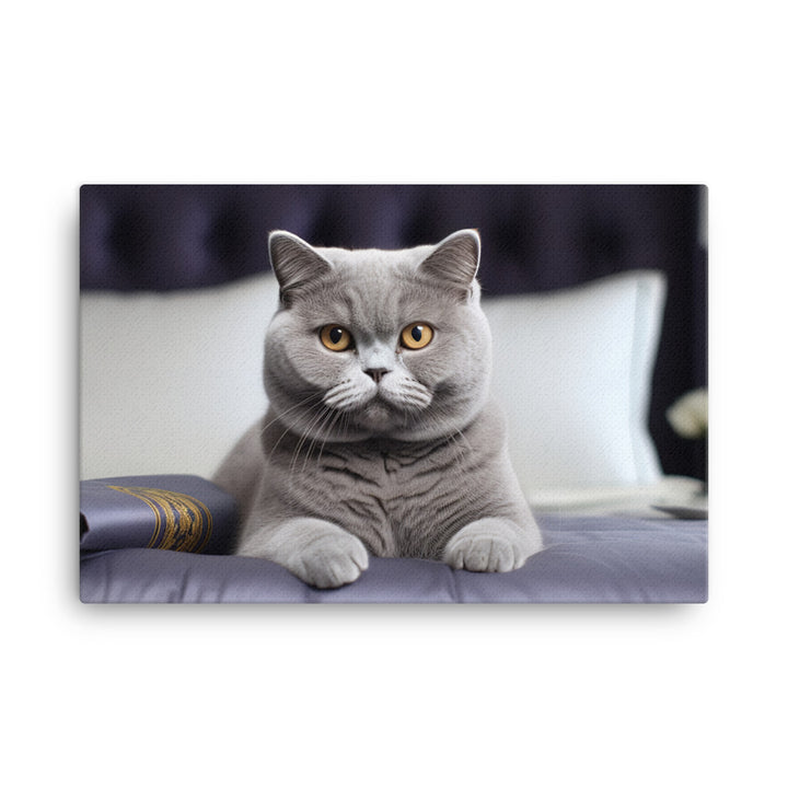 British Shorthair Hotel Staff Canvas - PosterfyAI.com