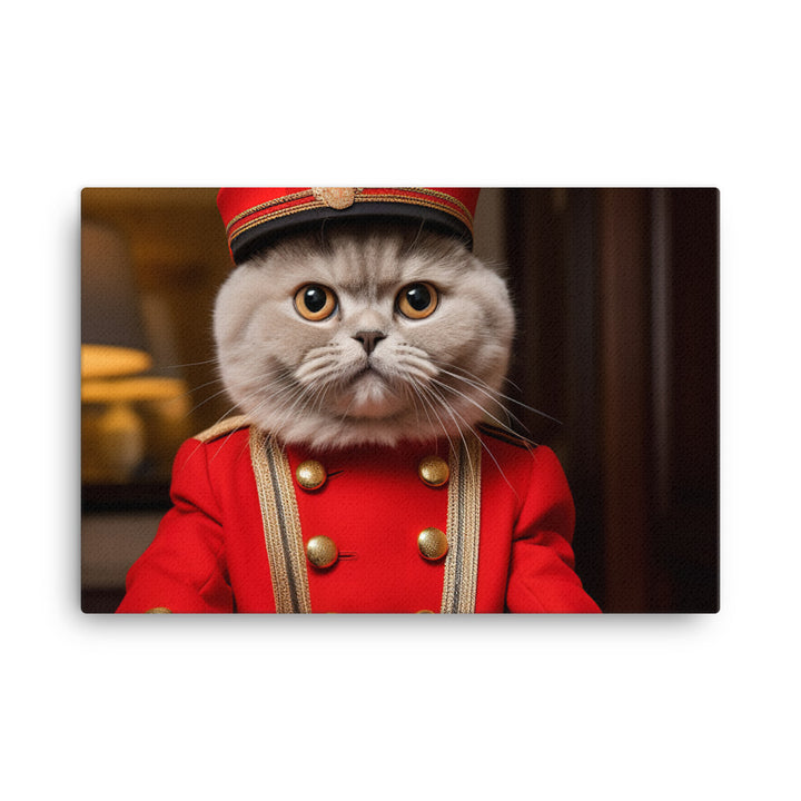 British Shorthair Hotel Staff Canvas - PosterfyAI.com