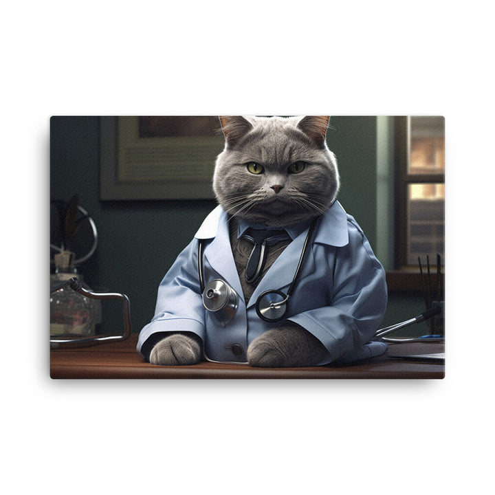British Shorthair Doctor Canvas - PosterfyAI.com