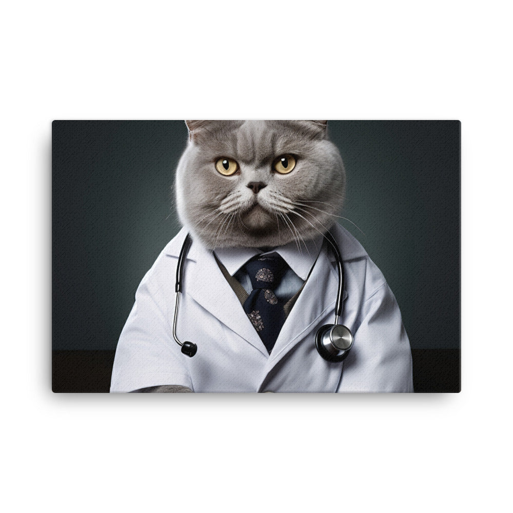 British Shorthair Doctor Canvas - PosterfyAI.com
