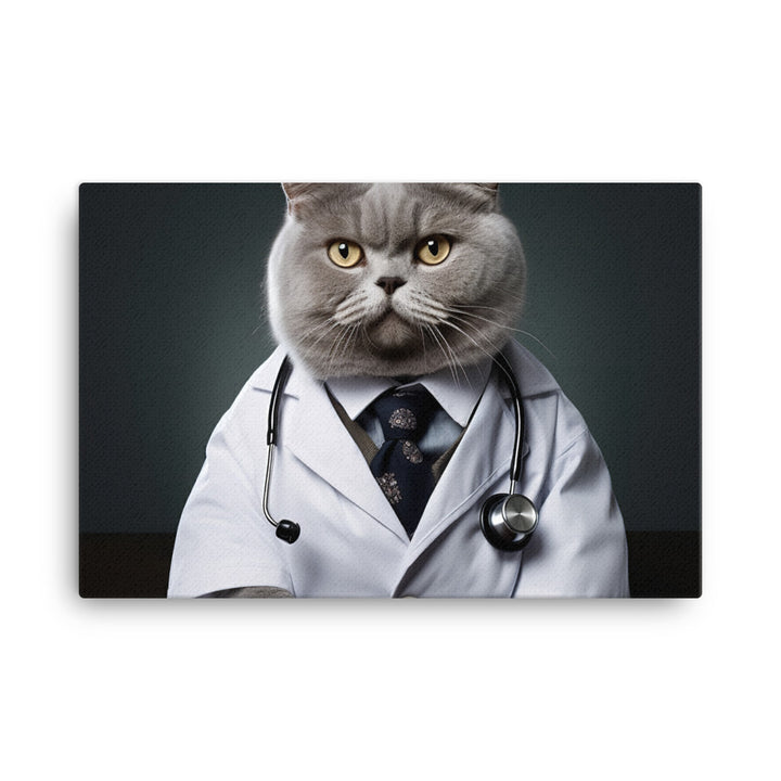 British Shorthair Doctor Canvas - PosterfyAI.com