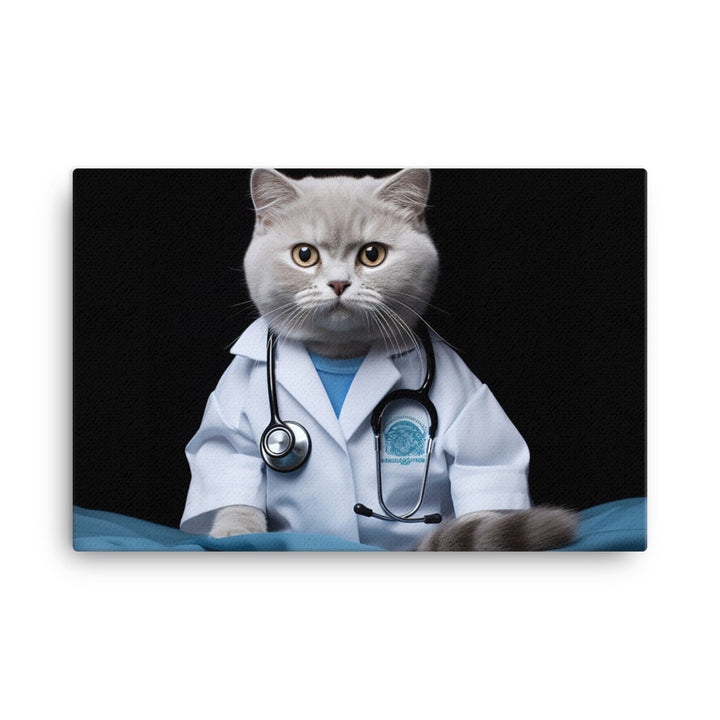 British Shorthair Doctor Canvas - PosterfyAI.com