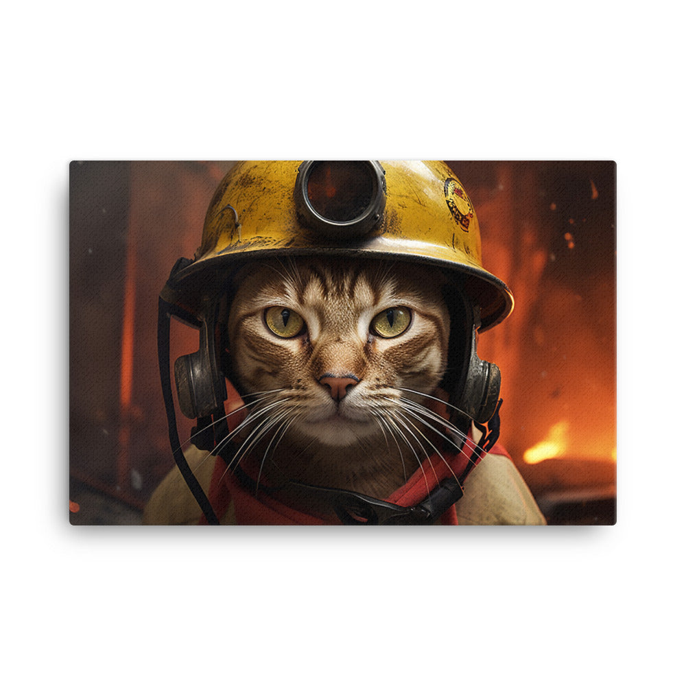 Abyssinian Firefighter Canvas - PosterfyAI.com