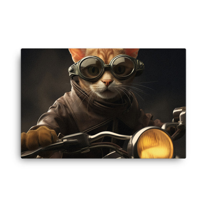 Abyssinian Superbike Athlete Canvas - PosterfyAI.com