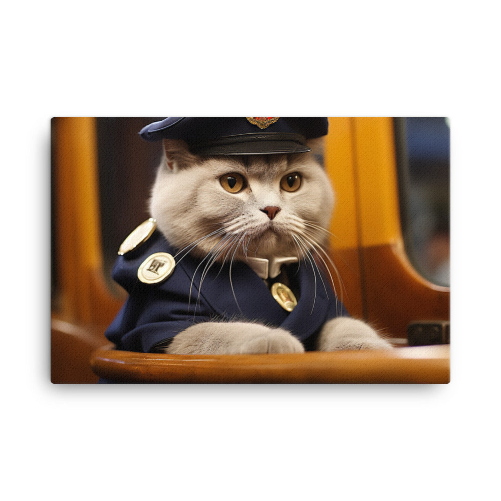 Scottish Fold Transit Operator Canvas - PosterfyAI.com