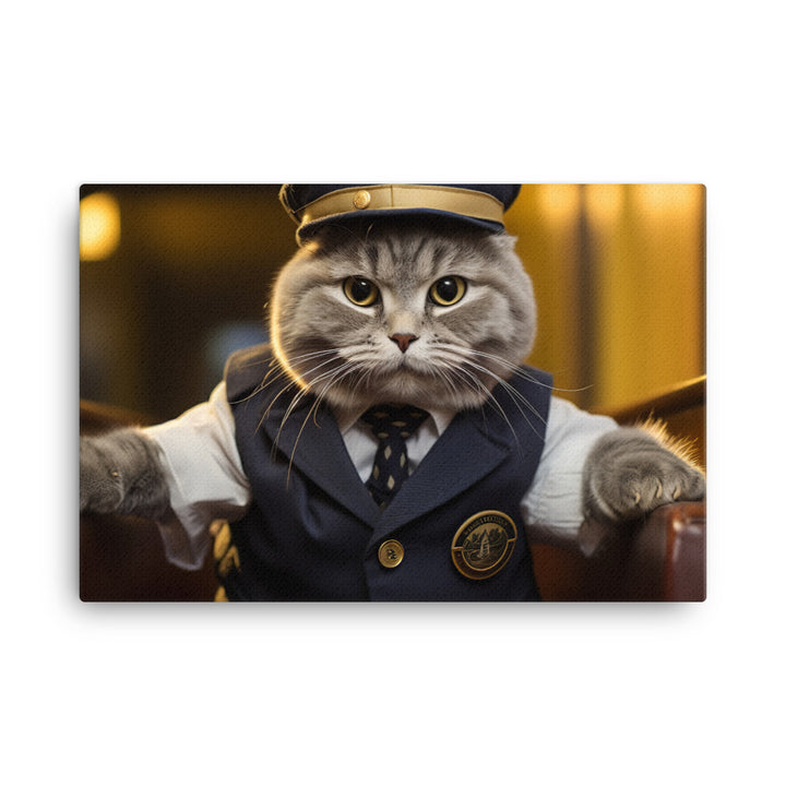 Scottish Fold Transit Operator Canvas - PosterfyAI.com