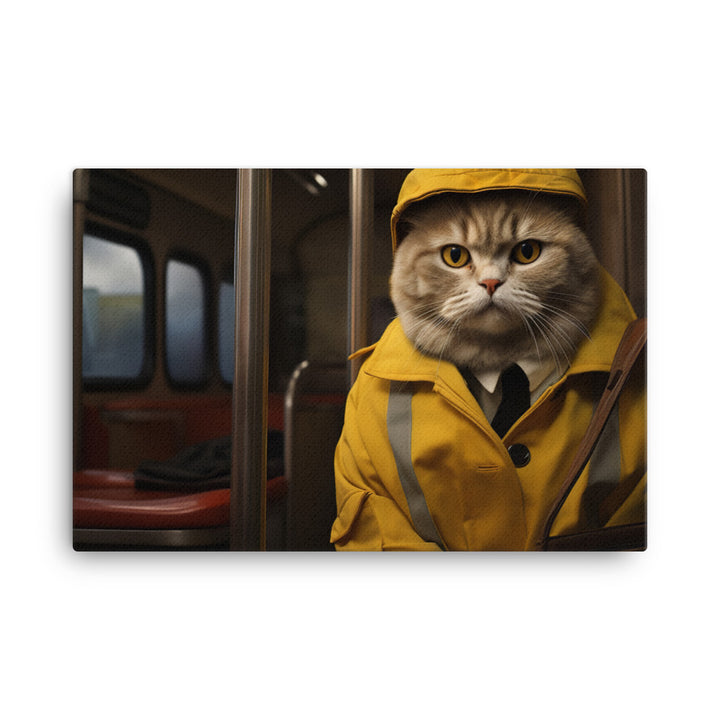 Scottish Fold Transit Operator Canvas - PosterfyAI.com
