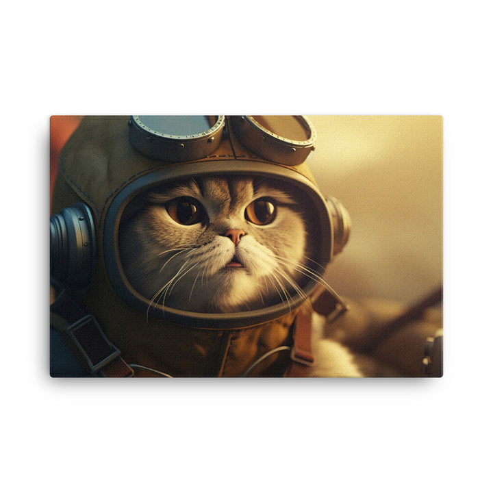 Scottish Fold Pilot Canvas - PosterfyAI.com