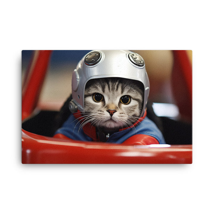 Scottish Fold Motorsport Athlete Canvas - PosterfyAI.com
