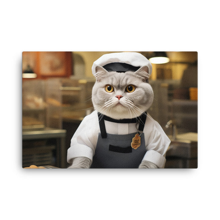 Scottish Fold Fast Food Crew Canvas - PosterfyAI.com