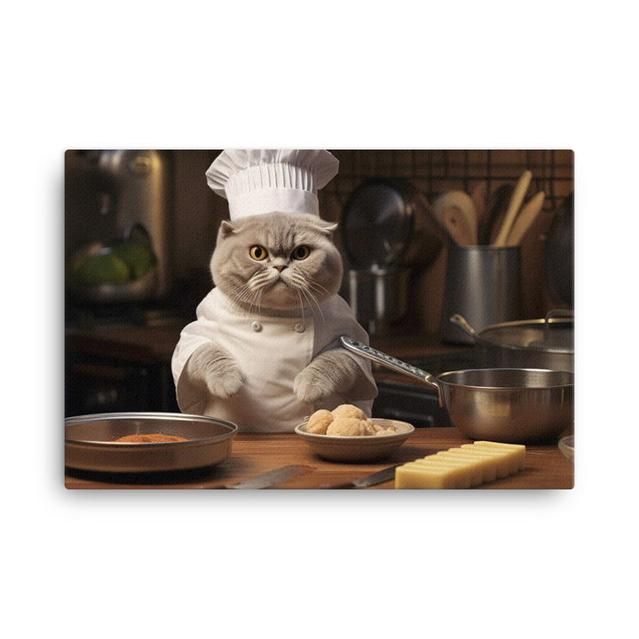 Scottish Fold Chef Canvas - PosterfyAI.com