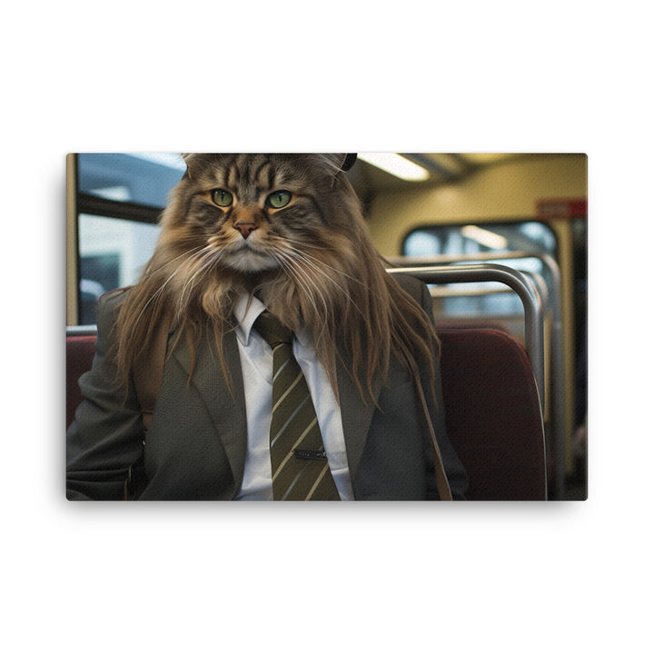 Maine Coon Transit Operator Canvas - PosterfyAI.com